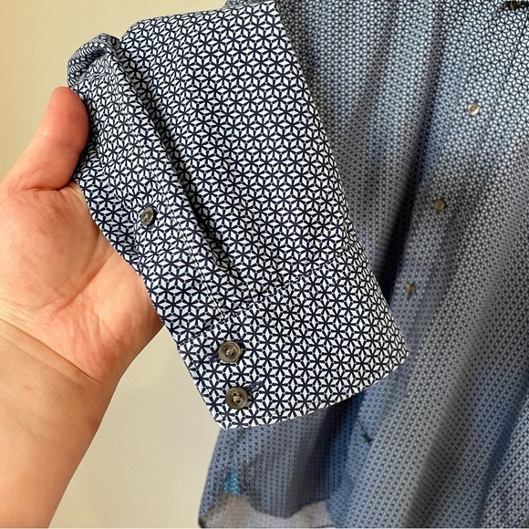 Ted Baker Endurance Slim Fit Cotton Button Down Dress Shirt Blue Size 16.5" - Picture 3 of 8